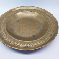 Голяма много стара колекционерска чиния от солиден месинг, снимка 4 - Антикварни и старинни предмети - 44948345