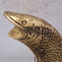Месингова статуетка Риба "Сьомга" , снимка 4 - Статуетки - 45446367