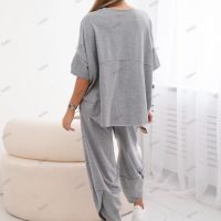 Дамски памучен комплект блуза + панталон, 3цвята , снимка 9 - Комплекти - 45657061
