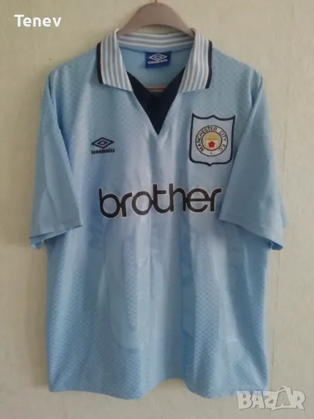 Manchester City Umbro 1995/1996/1997 Vintage оригинална тениска фланелка ретро Манчестър Сити XL, снимка 1