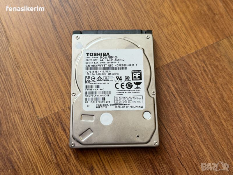 1000GB 1TB HDD Slim 7mm Твърд диск за лаптоп 2.5' Sata 3 Отличен без лоши сектори, снимка 1