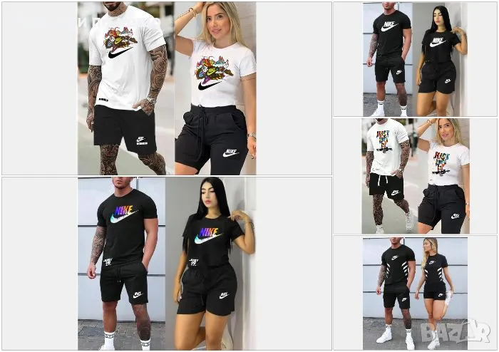 Nike Екипи За Двойки👚🩳Мъжки Летен Екип Найк👕🩳Дамски Къс Комплект Найк Код LFS393, снимка 1
