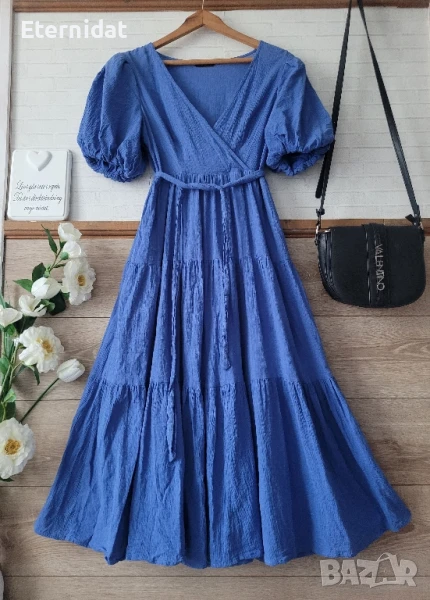 Дълга разкроена лятна рокля С/М, снимка 1