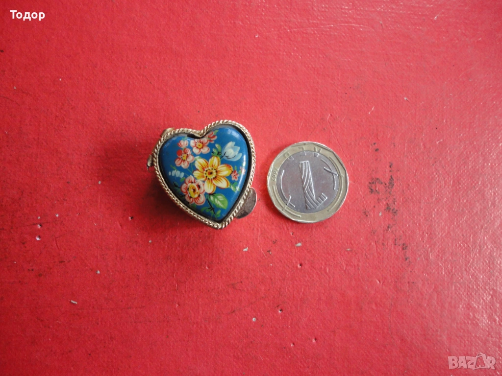 Кутийка за хапчета бижута с емайл 3, снимка 1