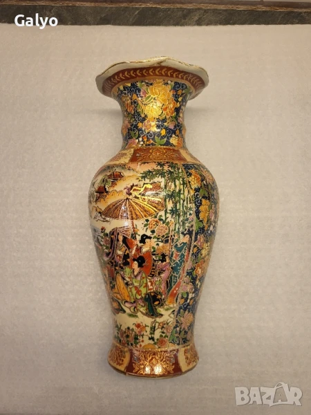 Красива ръчно боядисана китайска ваза, снимка 1