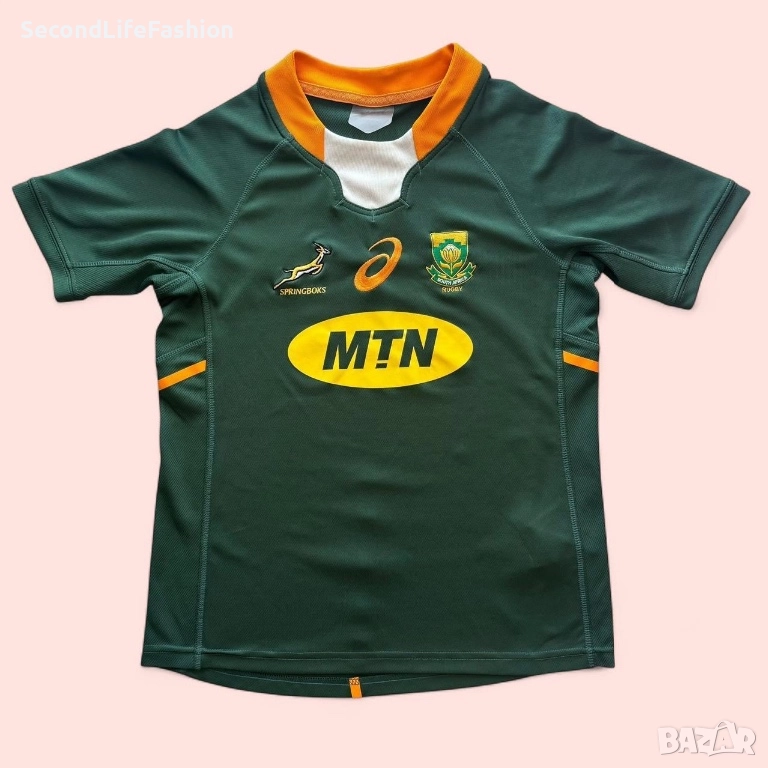 ASICS Мъжка тениска с принт на Ръгби Юниън Южна Африка 2017/2018, размер XS, снимка 1