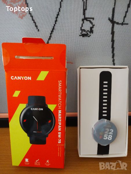 НОВ Смартчасовник черен Smartwatch Canyon Marzipan SW-75 CNS-SW75, снимка 1