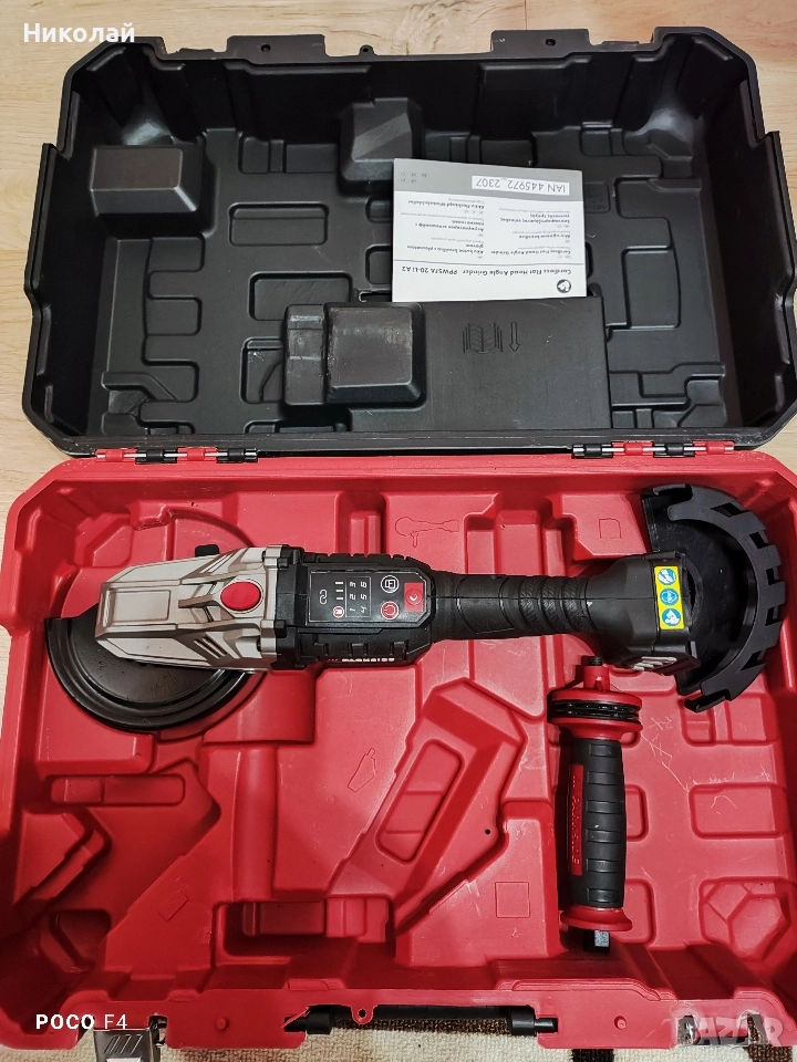 Акумулаторен ъглошлайф Parkside PPWSFA 20-Li A2, снимка 1