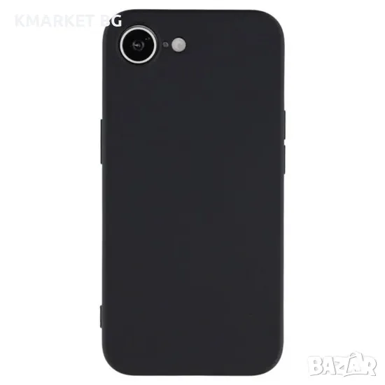 Силиконов кейс и Протектор iPaky матиран, За iPhone 16e, Черен, снимка 1
