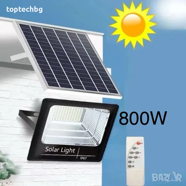 Соларна лампа 800W LED прожектор с голям панел, снимка 1