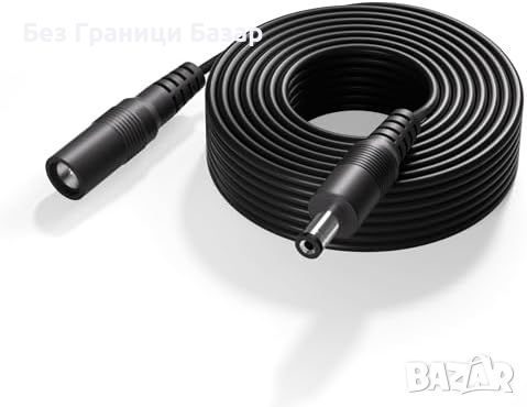 Нов 12V 5м DC Удължителен Кабел 5.5x2.1mm за Охранителни Камери, снимка 1