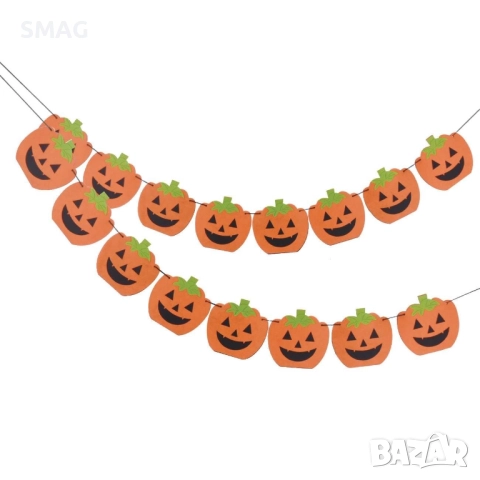 Гирлянд от филц с тикви за Halloween / Хелоуин, 3.5 м_1217538, снимка 2 - Декорация за дома - 52024347