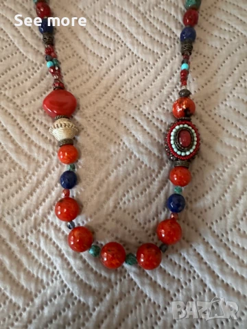 Елегантно и нестандартно колие с корал и тюркоаз, снимка 4 - Колиета, медальони, синджири - 51221327