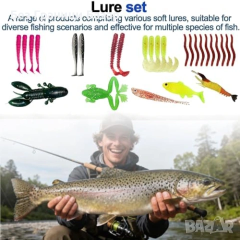 Нова Кутия с риболовни примамки 133 броя – реалистични 3D очи, ефект блясък, снимка 5 - Такъми - 53744522