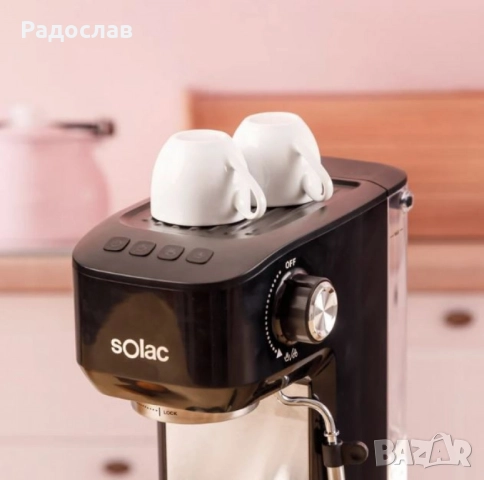 Кафемашина Solac Taste Slim – 20 бара, Thermoblock, 1.4L, пара и капучино, 1350W