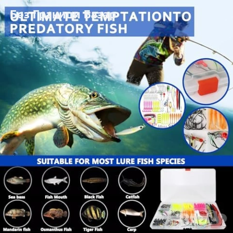 Нов Комплект риболовни примамки 114 части кутия спинери джиг с кутия, снимка 4 - Въдици - 53692032