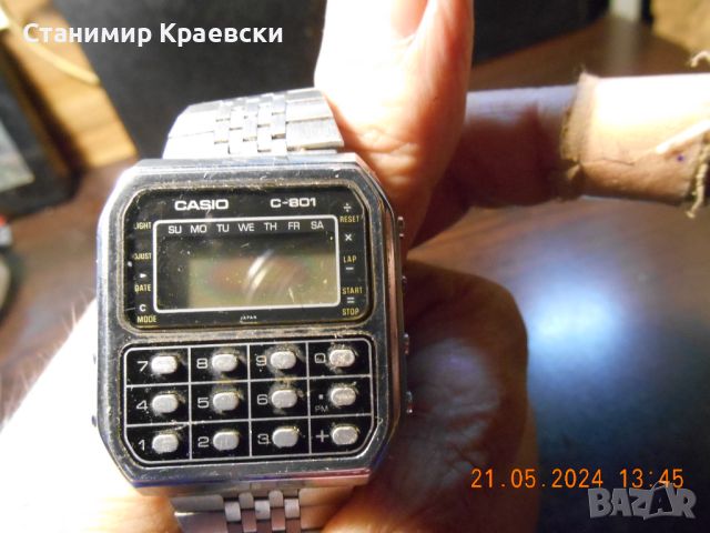 CASIO C-801 Calculator Watch - Vintage 80 for repair, снимка 8 - Други ценни предмети - 46090459