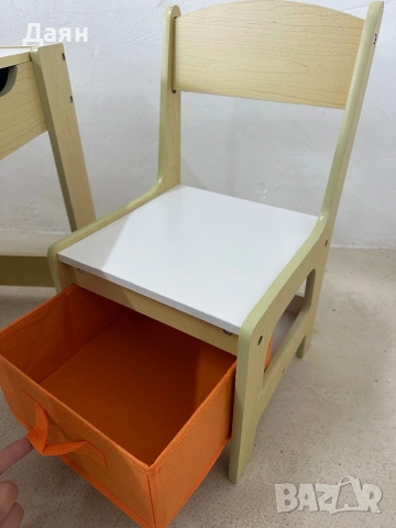 Детски комплект маса и столове с кутии за съхранение и двустранен плот (черен и бял) COSTWAY, снимка 9 - Мебели за детската стая - 53680131