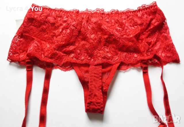 Classyfied S/M нова червена полупрашка с дантелен колан и жартиери, снимка 5 - Бельо - 53309853