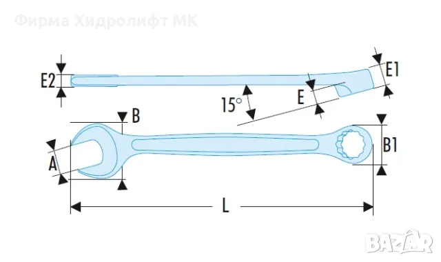 FACOM 440.5/8 Ключ звездогаечен инчов 5/8'', снимка 2 - Ключове - 34384040