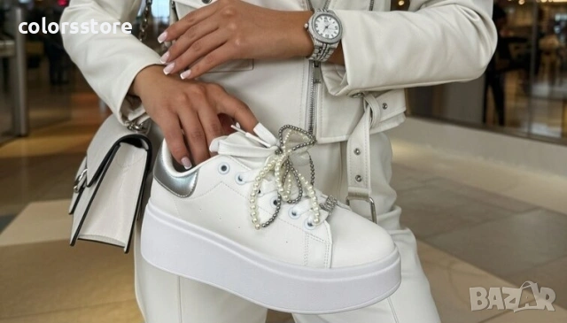 Равни кецове - бяла кожа - 5B6 