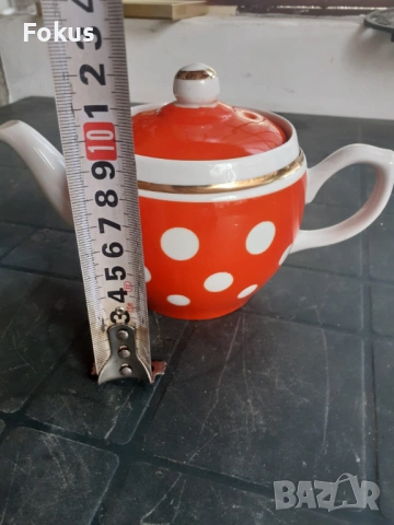 Чайник - руски порцелан с позлата, снимка 6 - Антикварни и старинни предмети - 53281089