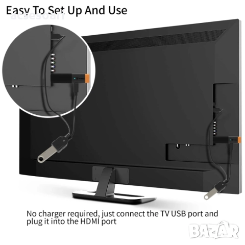 Андроид ТВ стик T2 mini TV stick нов, снимка 5 - Плейъри, домашно кино, прожектори - 52319585