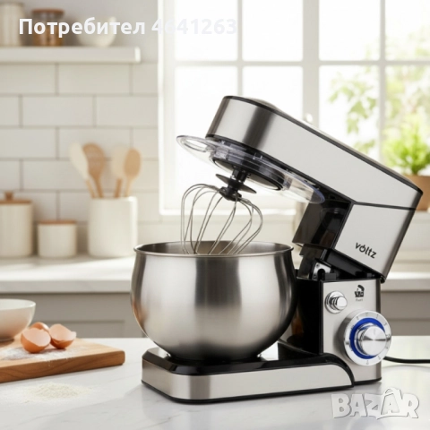 Планетарен миксер Voltz V51115F – мощност 1600W и 5L купа от инокс за перфектно тесто и кремове