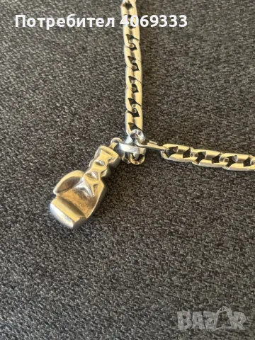 Сребърен плътен синджир с боксова ръкавица 67.62гр 925 , снимка 9 - Колиета, медальони, синджири - 49909837