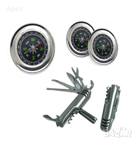 Мултифункционално Джобно Ножче 11 в 1.Ножка.Стоманен Компас.Компаси.Сгъваемо Ножче и Прецизен Компас, снимка 2 - Екипировка - 54016488