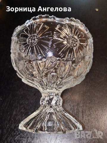 Стара Стъклена бонбониера. Размерите са на снимките. , снимка 2 - Други ценни предмети - 53663281