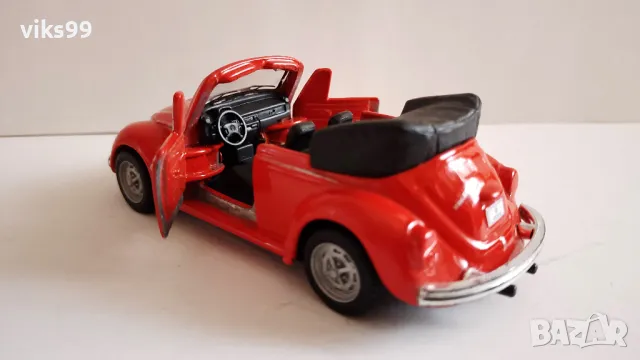 Volkswagen VW 1303 Beetle Cabriolet Maisto 1:36 , снимка 3 - Колекции - 47199990