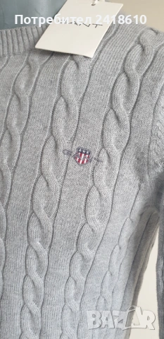 Gant  Cable Cotton / Knit C - Neck Mens Size XS - S НОВО! ОРИГИНАЛ! Мъжки Пуловер!, снимка 8 - Пуловери - 53339767