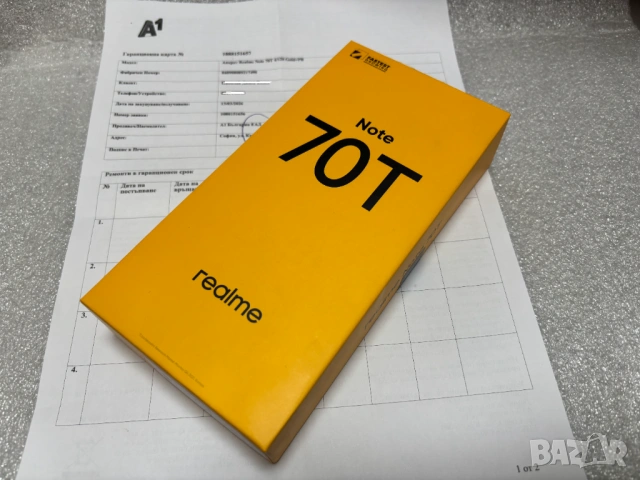 НОВ! 2 години Гаранция! Смартфон Realme Note 70T, 4GB, 128GB, Gold, снимка 9 - Други - 53913916