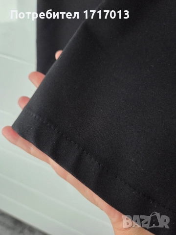 Дамски черен панталон с елегантна кройка, снимка 6 - Панталони - 51744730