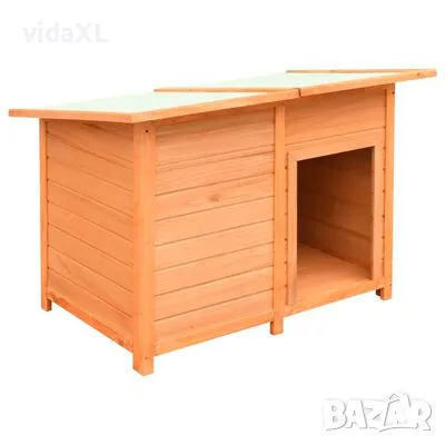 vidaXL Кучешка колиба, чам и ела масив, 120x77x86 см（SKU:170641, снимка 3 - Други стоки за животни - 48039751