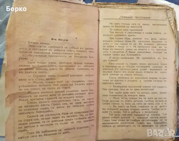 Книга от 1938 Графиня просекиня, от подлистници, снимка 2 - Други - 47423290