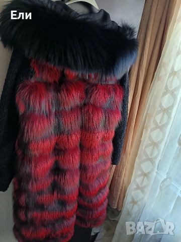 Дълго палто от лисица естествен косъм , снимка 5 - Палта, манта - 52872363