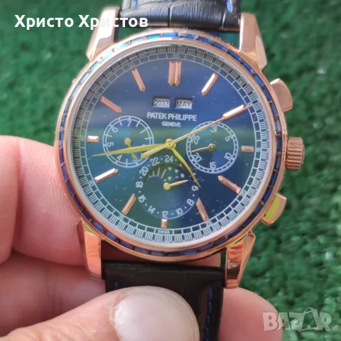 Мъжки луксозен часовник PATEK PHILIPPE Grand Complications Perpetual Calendar Moonphase Chronograph, снимка 2 - Мъжки - 46862276