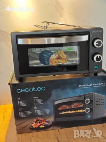 Нова мини фурна Cecotec Bake&Toast 1090 Black.  Капацитет: 10 литра. Мощност: 1000 W. Таймер: До 60 , снимка 3 - Микровълнови - 53747597