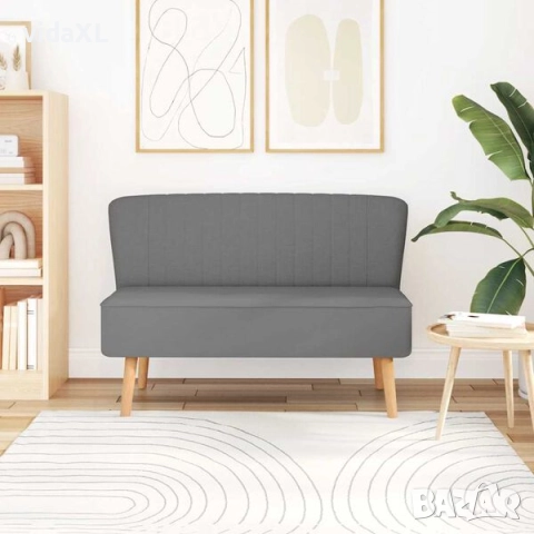 vidaXL Диван, плат, 117x55,5x77 см, светлосив(SKU:244070), снимка 2 - Дивани и мека мебел - 52920522