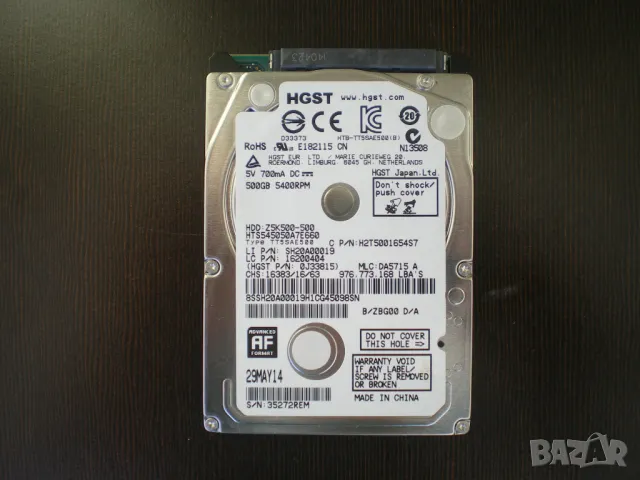 Хард диск 500GB Hitachi Z5K500-500, 2.5", 8MB, 5400 RPM, SATA3(6Gb/s), снимка 1