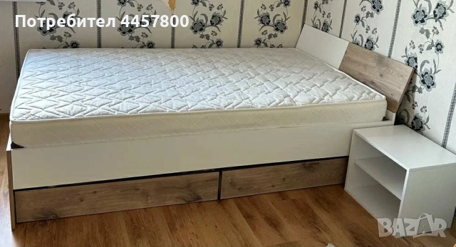 Единично легло с матрак и нощно шкафче чисто ново , снимка 2 - Спални и легла - 52374625