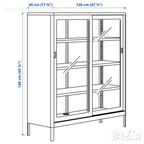 IDÅSEN Нов шкаф с плъзгащи се стъклени врати от Икеа / Ikea, снимка 5 - Шкафове - 45070025