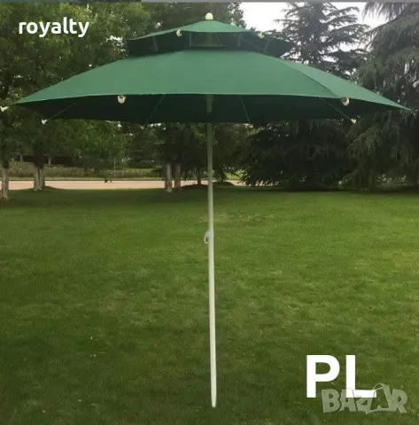 Градински чадър с UV защита с ветроустойчива клапа и двоен покрив – 220/220 см, снимка 6 - Градински мебели, декорация  - 50394371