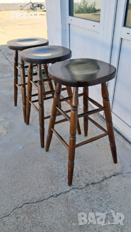 Бар столове масив-3бр., снимка 3 - Столове - 52629367