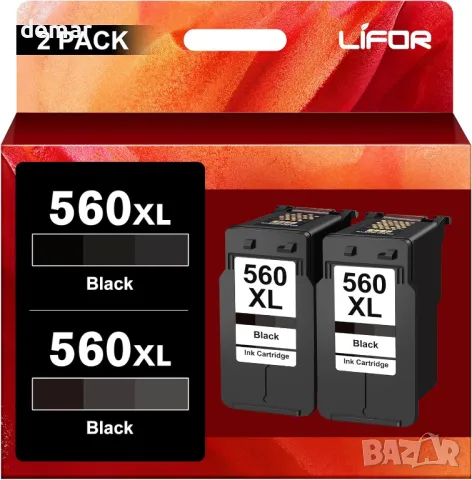 LIFOR PG-560 XL 560XL черни касети с мастило, за Canon (2 черни), снимка 1 - Консумативи за принтери - 47279472