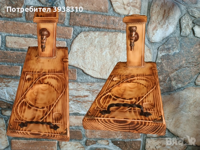 Налично 50 евро -Диспенсър с чешмичка за бутилка с питие и дъска за сервиране на мезе.