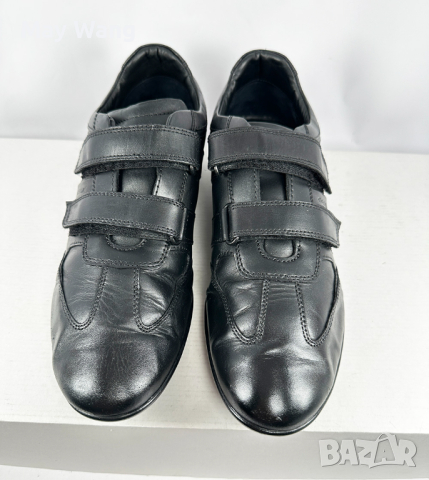 Мъжки обувки Geox, Естествена кожа, 47, 31cm, Черен, Като нови, снимка 2 - Спортно елегантни обувки - 44961210