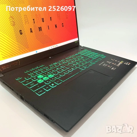 ASUS TUF A17/240Hz 2.5k 17.3”/Ryzen 7 7735HS/RTX 4060/32GB 4800MHz/1TB, снимка 4 - Лаптопи за игри - 53957958